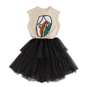 NUNUNU, Natural/Black Magic Rainbow TUTU Dress, 18-24 months, New
